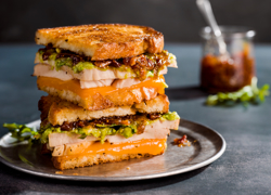 Turkey-Cheddar Melt with Bacon-Fig Jam